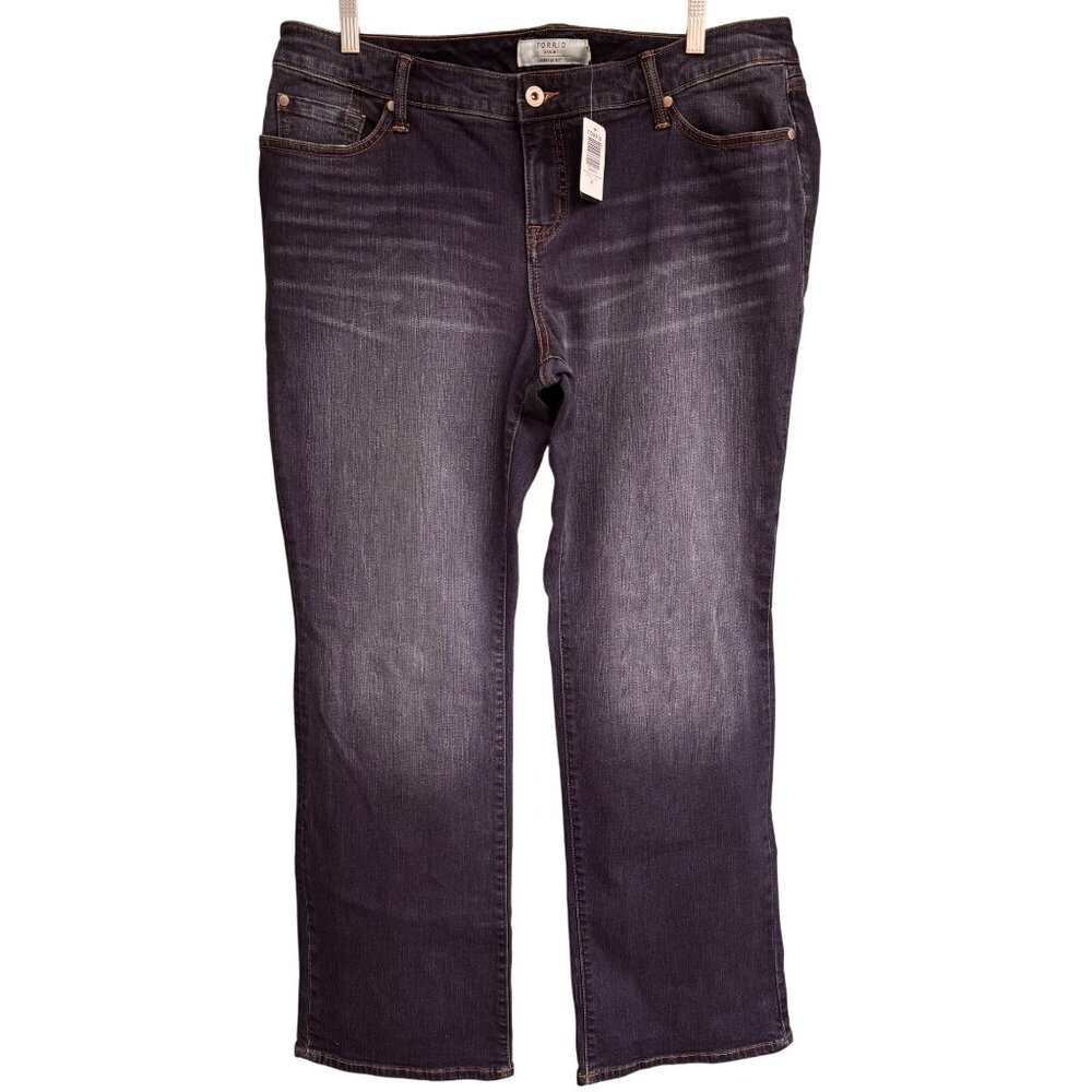 Torrid Denim 20R Relaxed Boot Blue Fortune Jeans Dark Wash Cotton Spandex New - Picture 14 of 15